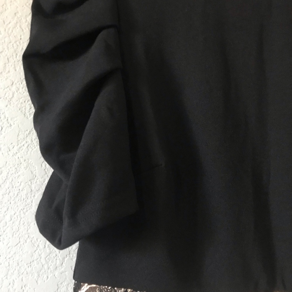 Goth Dress Black Knit Bodice & Gold Floral Brocade by JJ’s House NWT - Picture 6 of 9